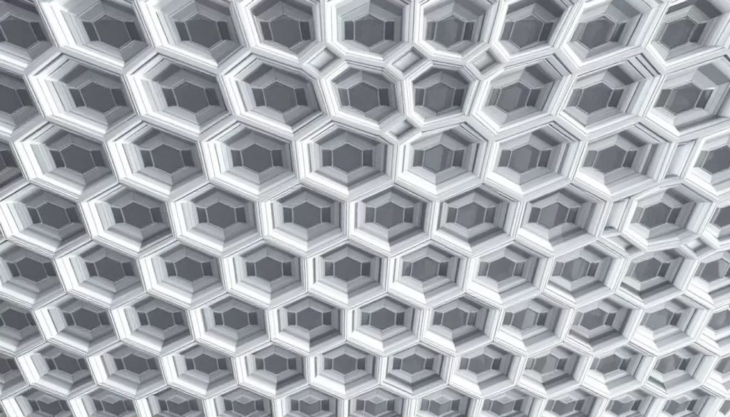 A beautiful modern waffle ceiling design showcasing the unique pattern and texture.